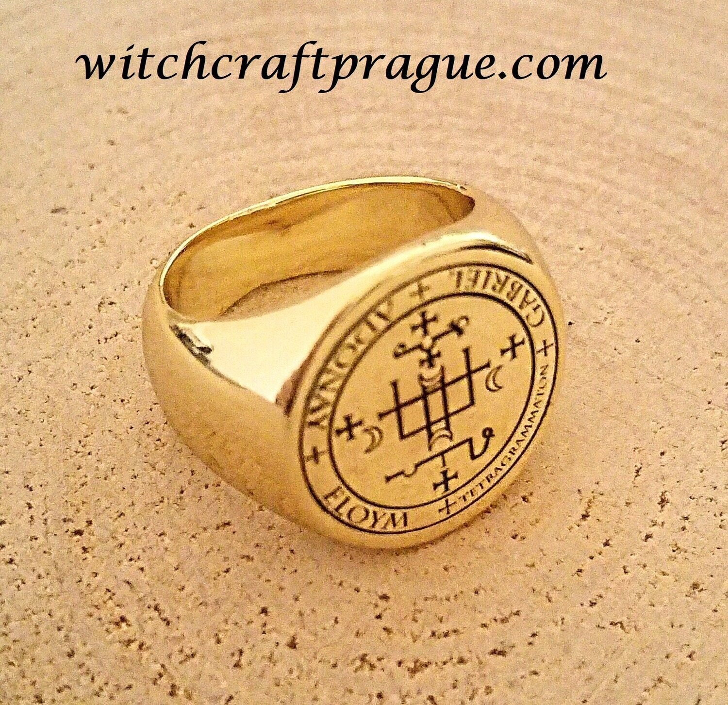 Archangel Gabriel sigil ring witchcraft amulet Archangel Gabriel sigil ring witchcraft amulet, Material: Gold plated