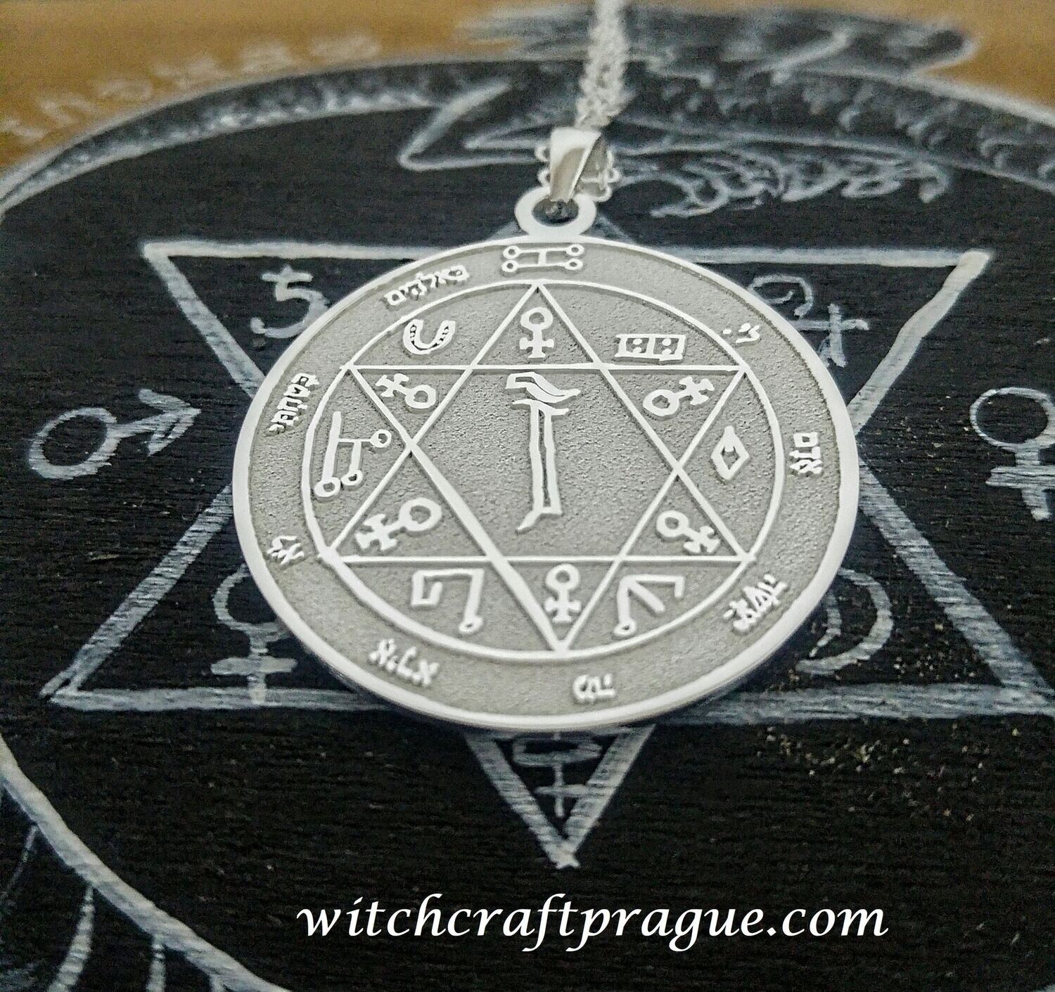 Seal of Solomon pentacle of Mars protection necklace amulet Seal of Solomon pentacle of Mars protection necklace amulet, Material: 925 silver