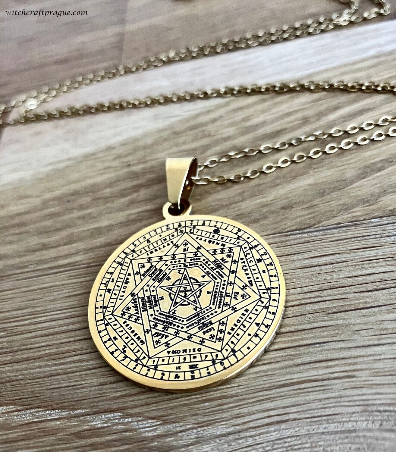 Enochian Sigillum Dei Aemeth necklace, grand pentacle