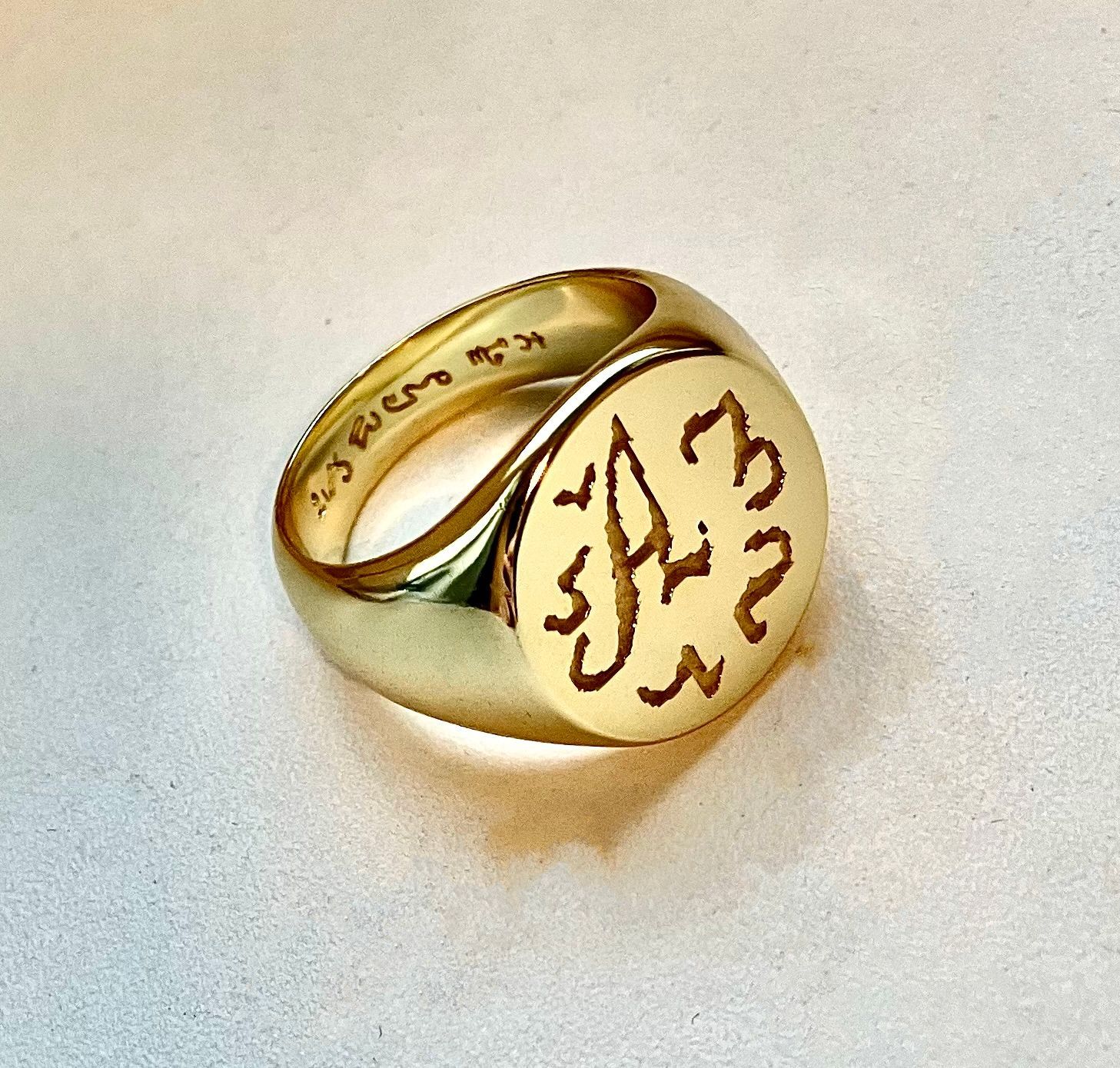 Witchcraft amulet ring for winning the lottery, Material: Silver&18k gold