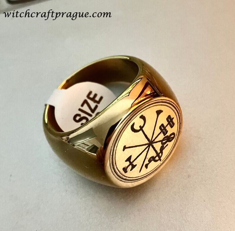 Money amulet ring, wealth talisman, seal of solomon