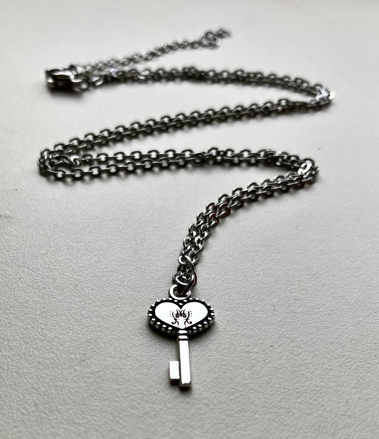 Customised key heart necklace, Love spell sigil
