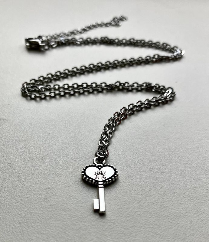 Customised key heart necklace, Love spell sigil