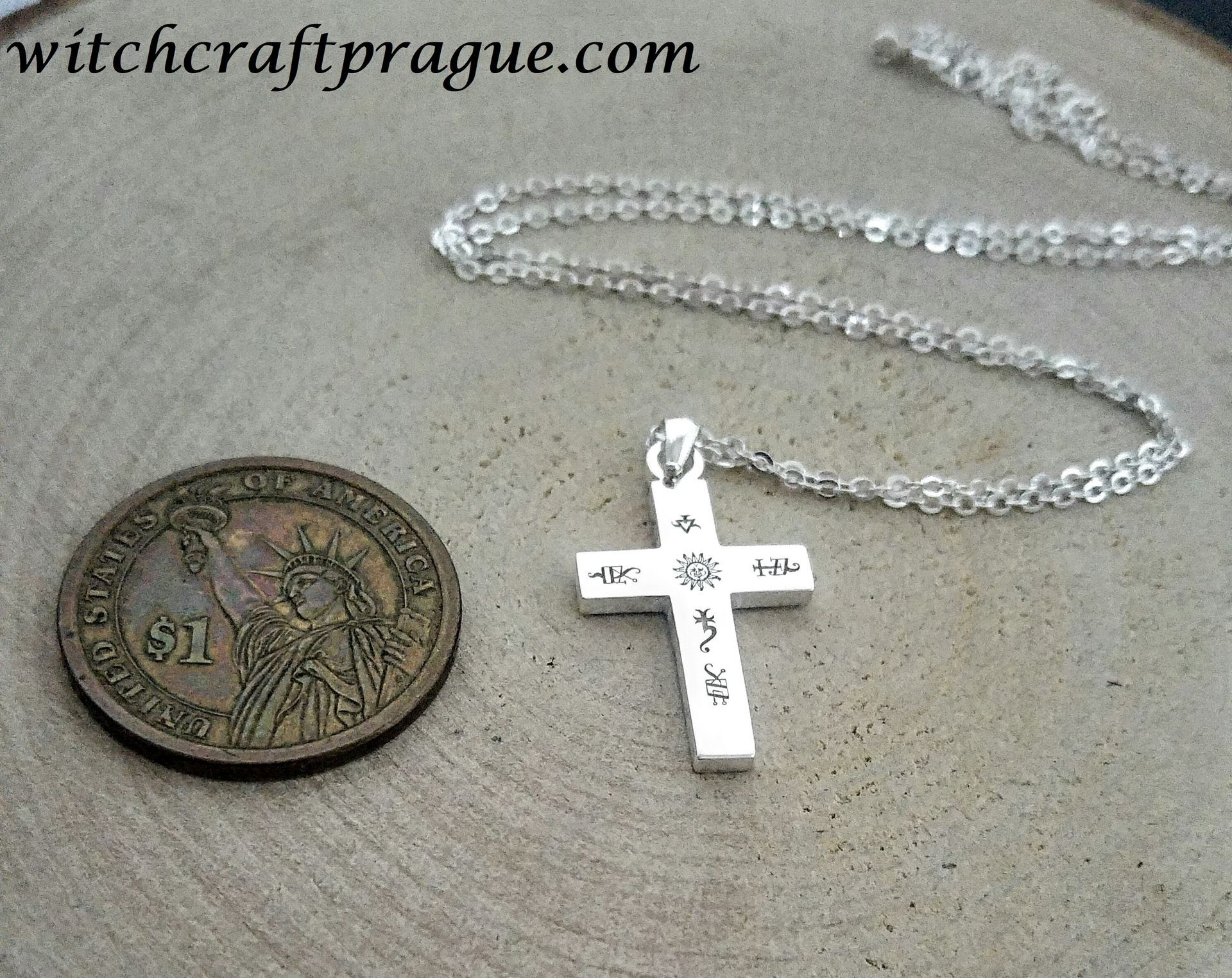 Customized cross sigil necklace amulet witchcraft talisman