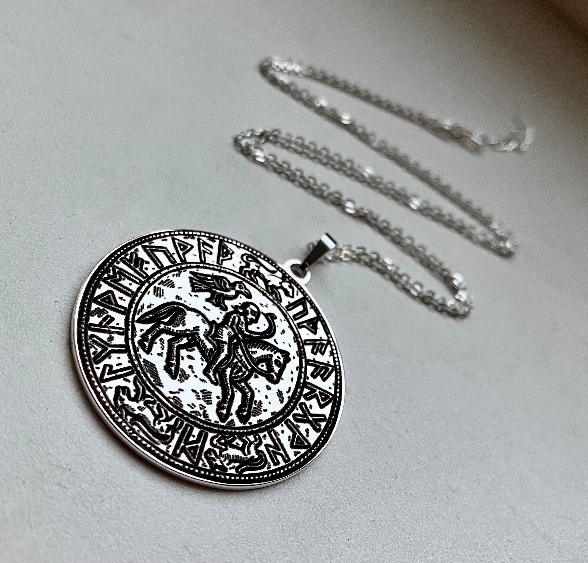 Bracteate Norse rune protection talisman