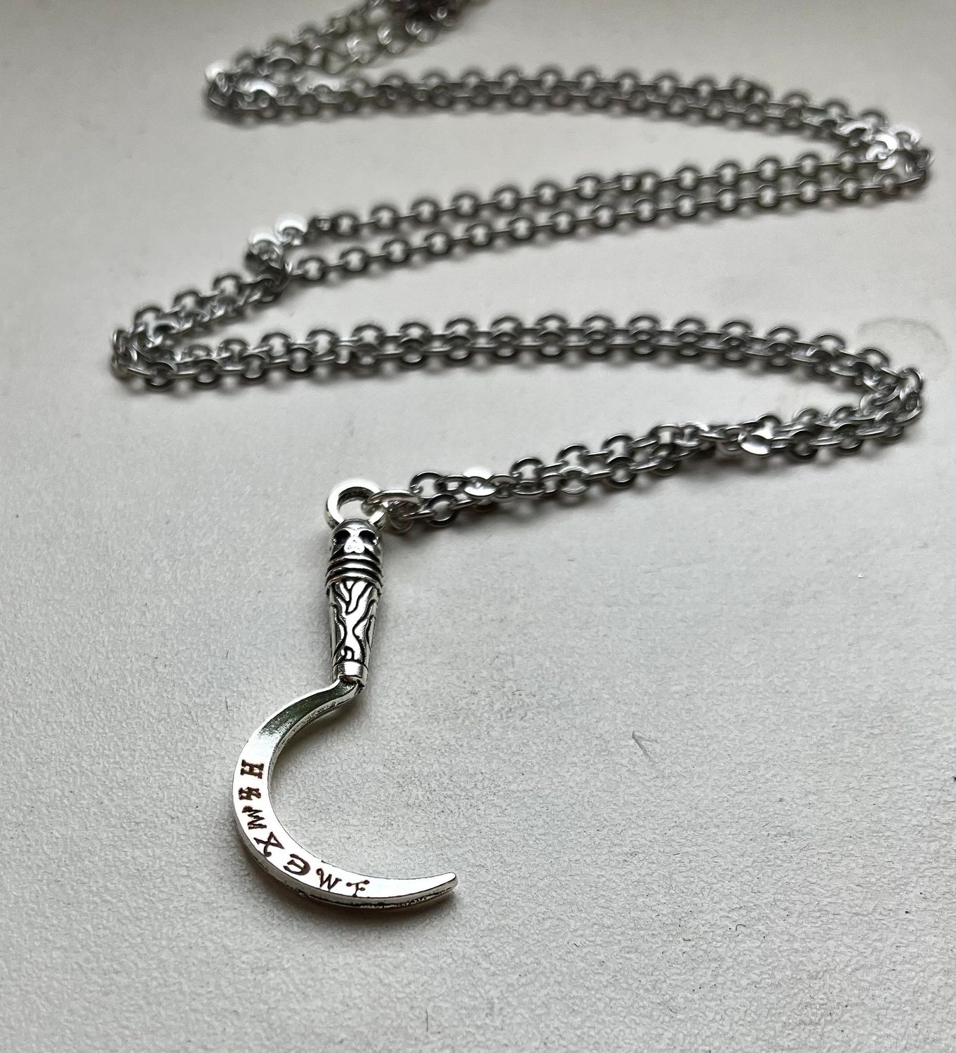 Saturn Planetary Sickle Necklace Occult Talisman