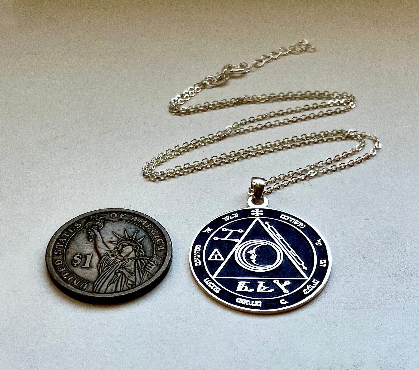 Moon pentacle talisman necklace