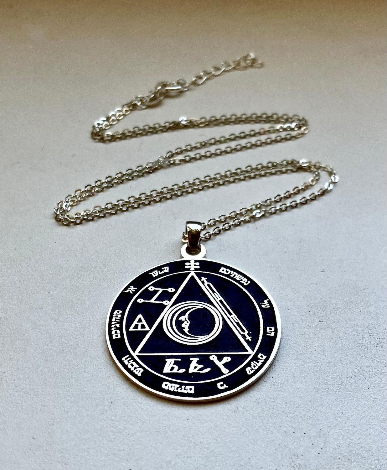 Moon pentacle talisman necklace Moon pentacle talisman necklace