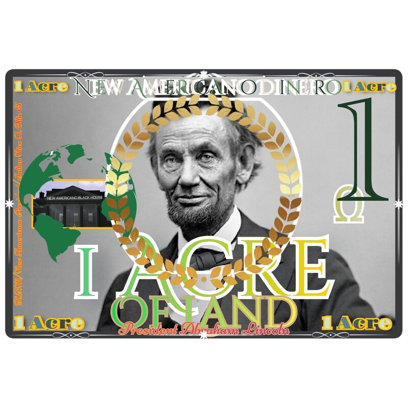 1 Acre N.A.D Lincoln Land Backed Certificate (NFT) (Legal Tender) (Currency)