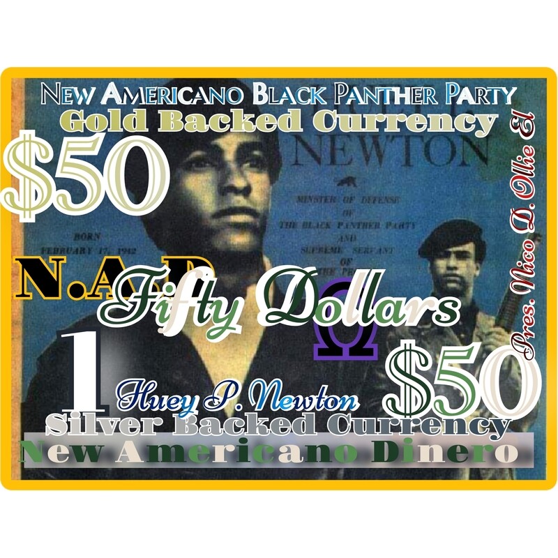 New Americano Dinero (Black Panther Edition) $50 N.A.D Bill. Gold Backed Currency (NFT)