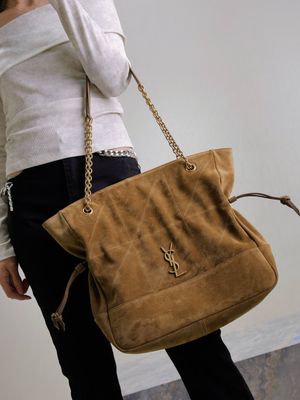 Jamie Shopping Bag In Suede
