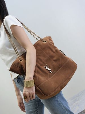 Jamie Shopping Bag In Suede