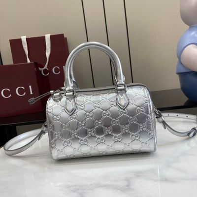 GG Emblem Small Boston Bag