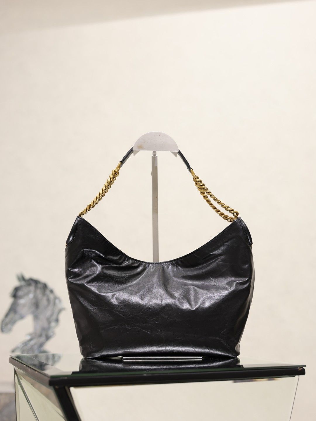 Hortense Small Hobo In Shiny Leather