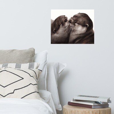Otters Oil Painting Poster