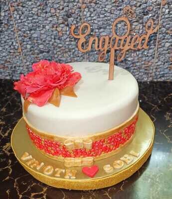 Ribbon Engagement cake