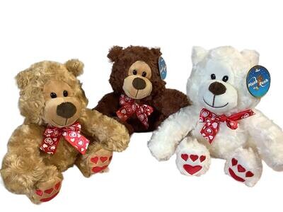 8" Paw Print Heart Bear