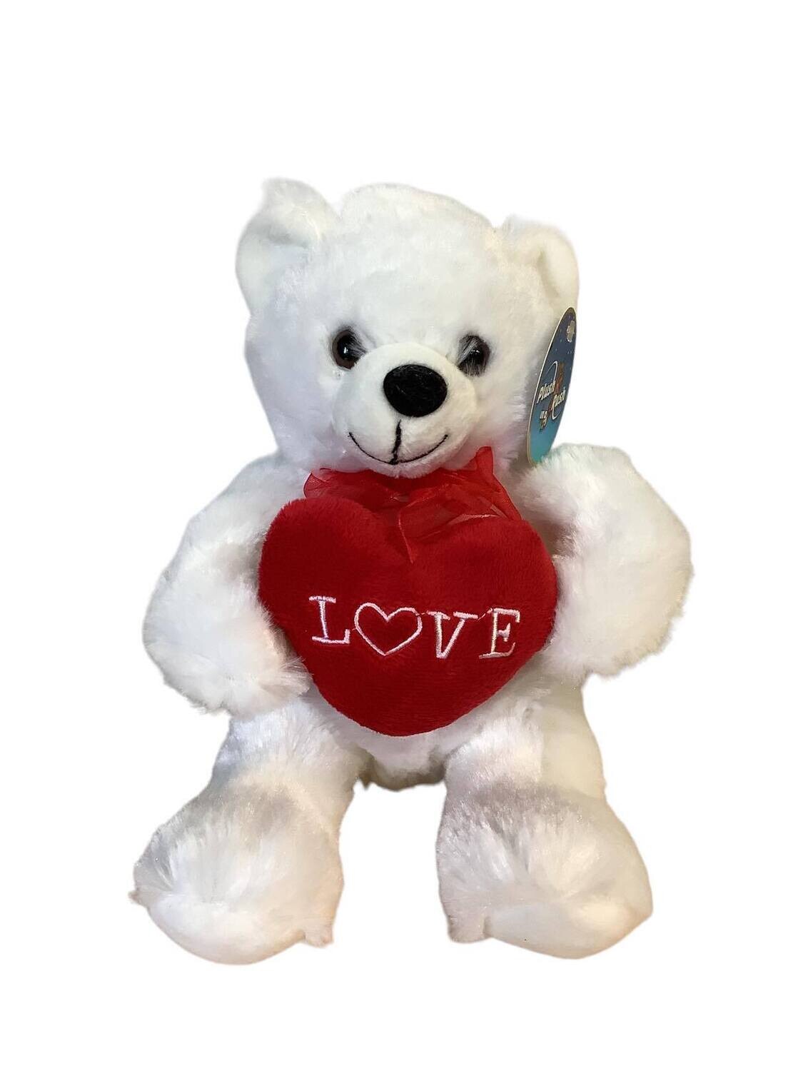 10&quot; White Bear with Love Heart