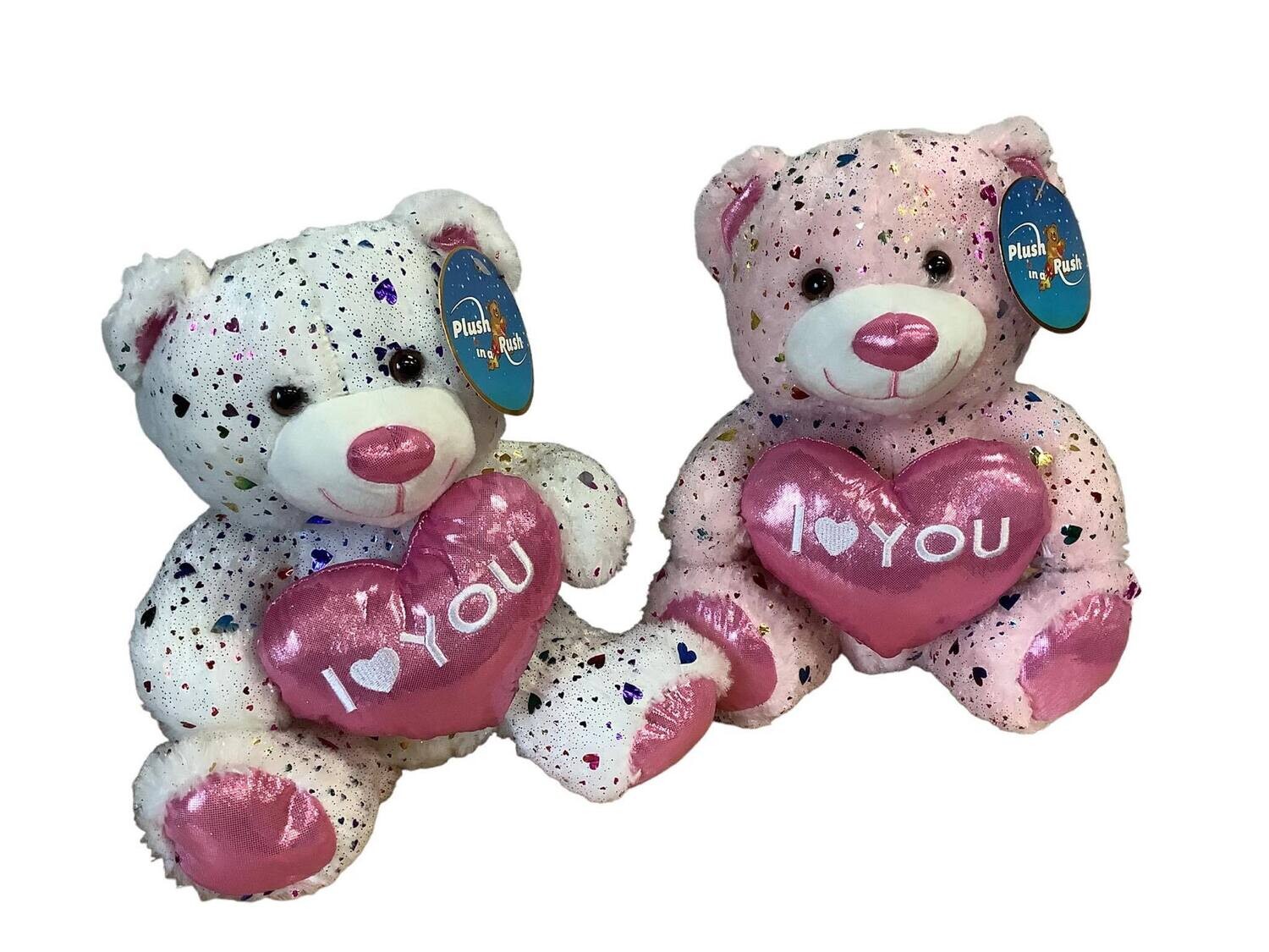 10" Heart Confetti Bear