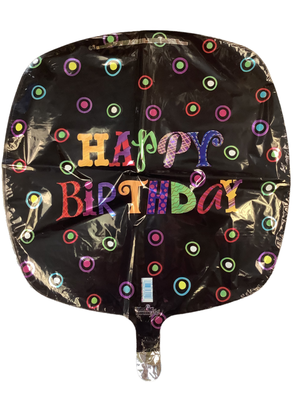 Happy Birthday Black Multicolor Dots Happy Birthday Black Multicolor Dots