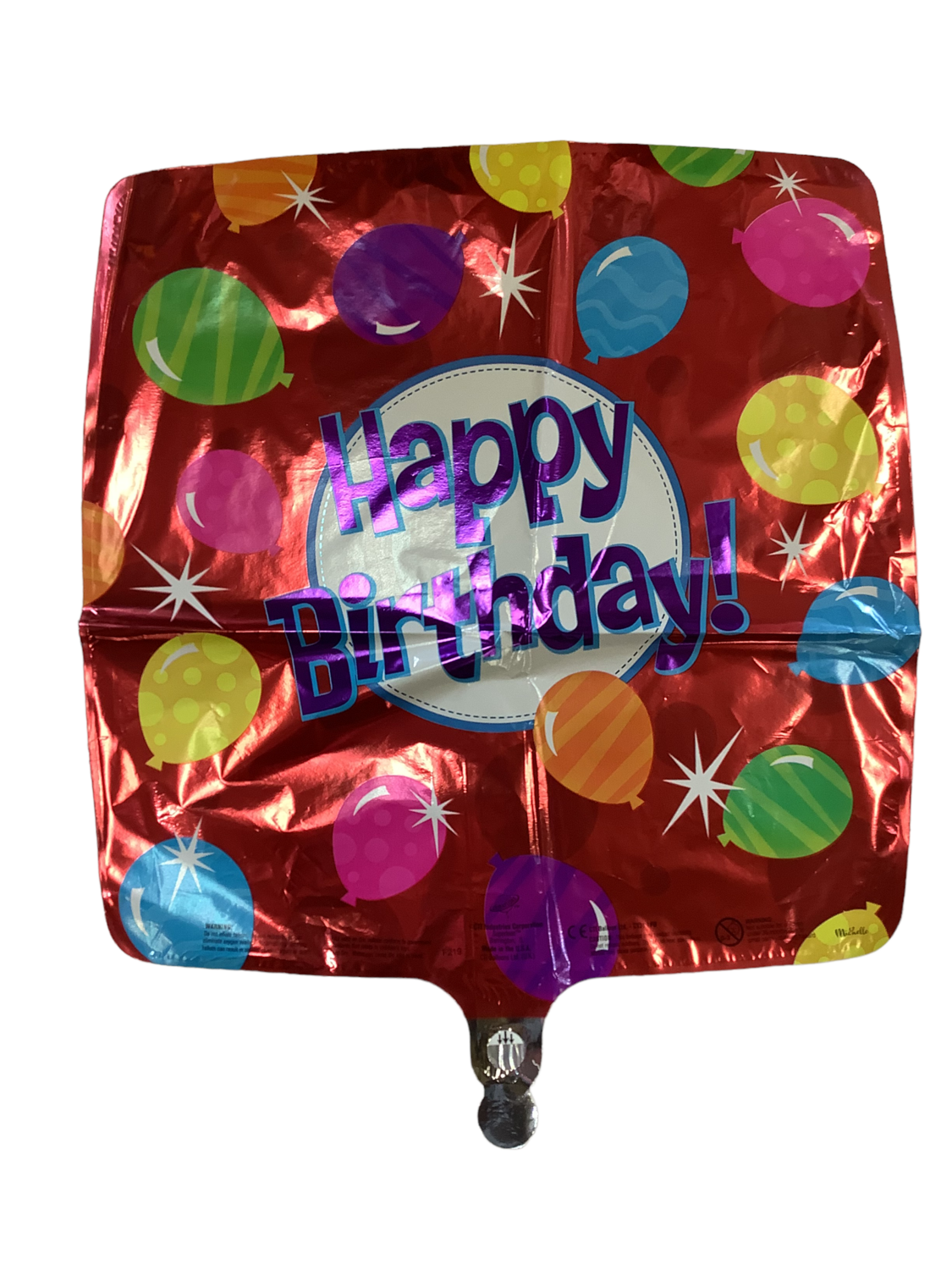 Happy Birthday Red Square Balloons