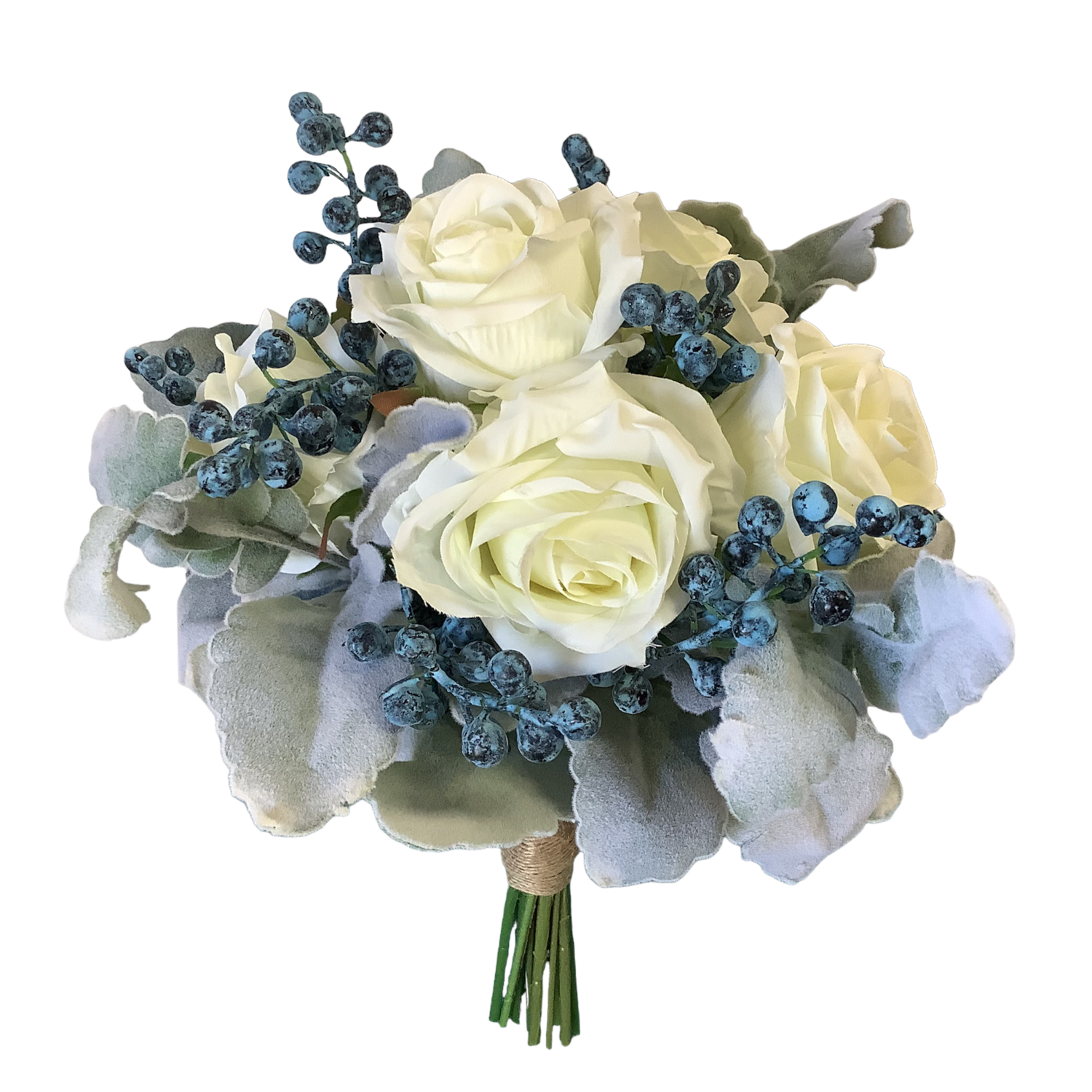 Small white rose blueberry clutch