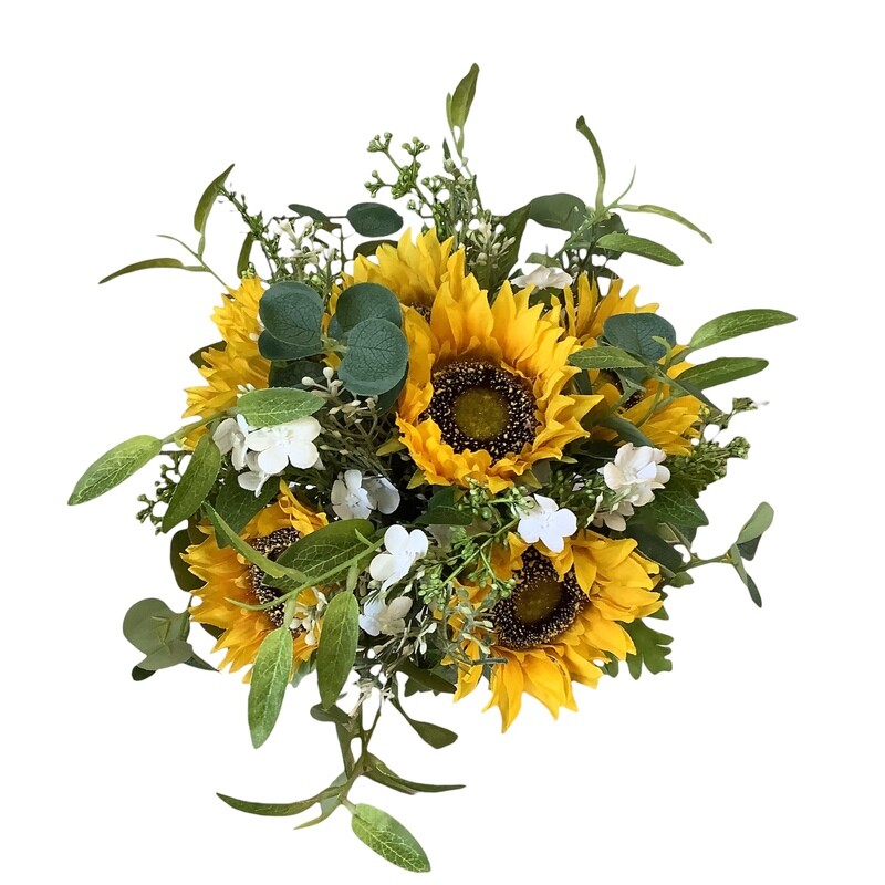 Sunflower, Babies Breath, &amp; Greenery Bouquet