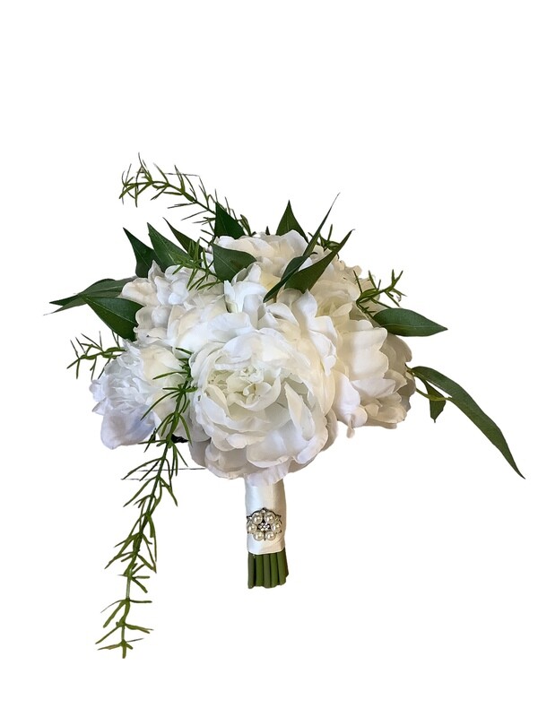 White Peony Bridesmaid Bouquet
