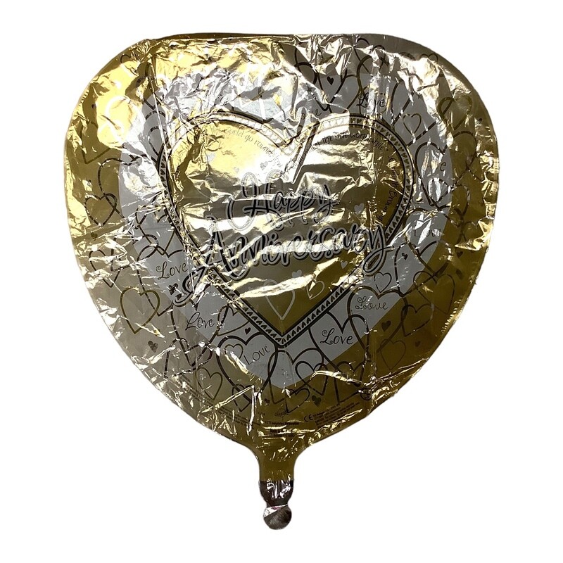 Happy Anniversary Gold &amp; Black Heart