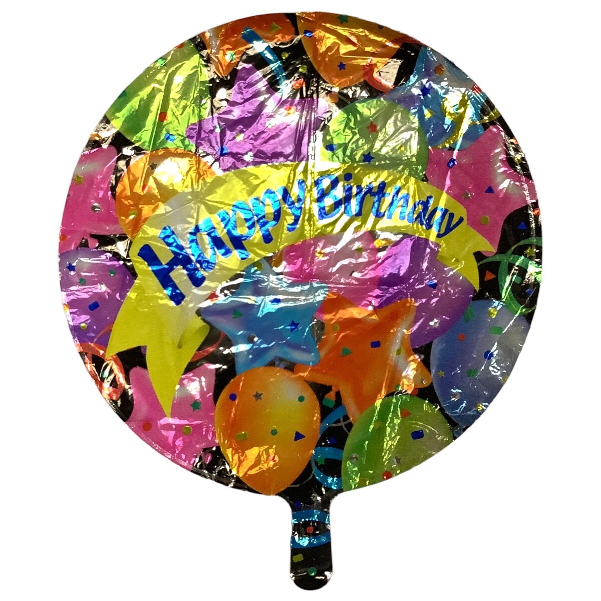 Happy Birthday Stars &amp; Multi Color Balloons
