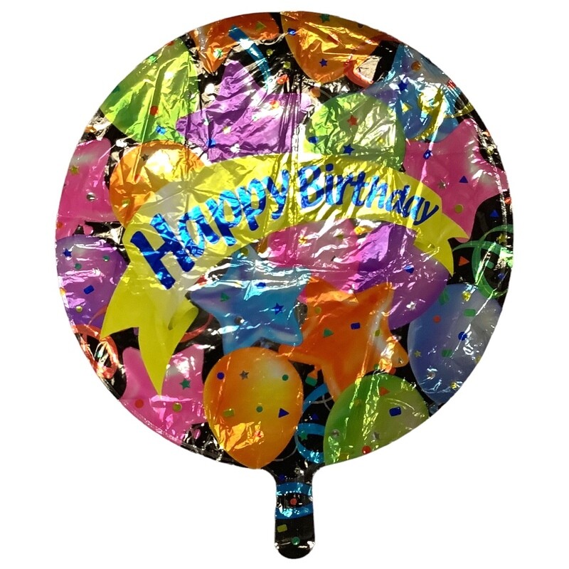Happy Birthday Stars & Multi Color Balloons Happy Birthday Stars & Multi Color Balloons