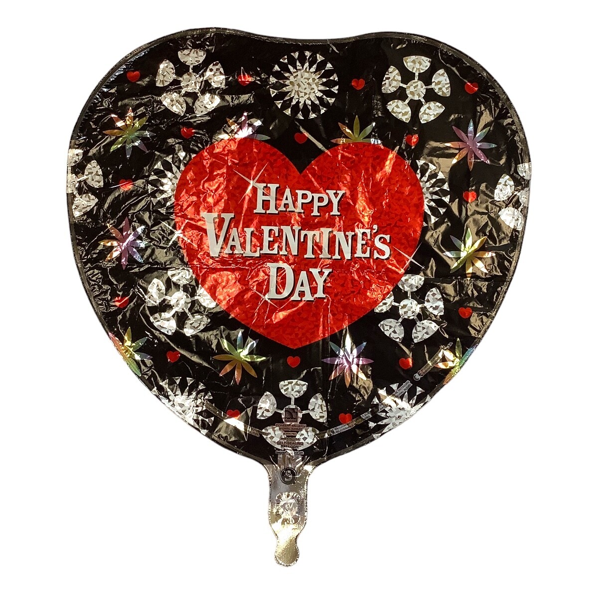 Happy Valentine’s Day Red,White, & Black Heart With Diamond Sparkle