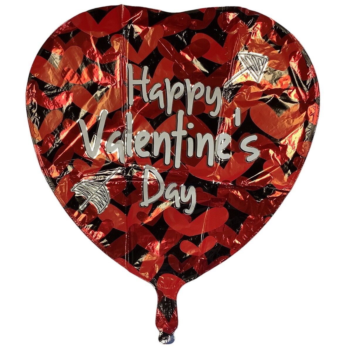 Happy Valentine’s Day Red &amp; Black Heart With Arrow