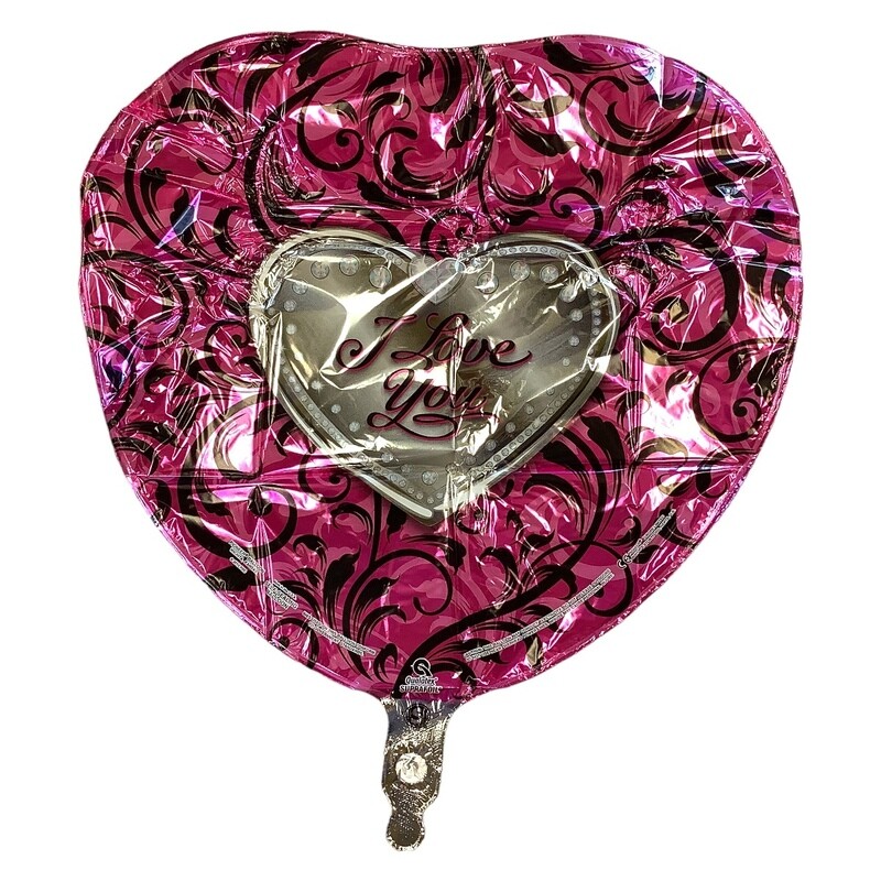 I Love You Black &amp; Hot Pink Heart
