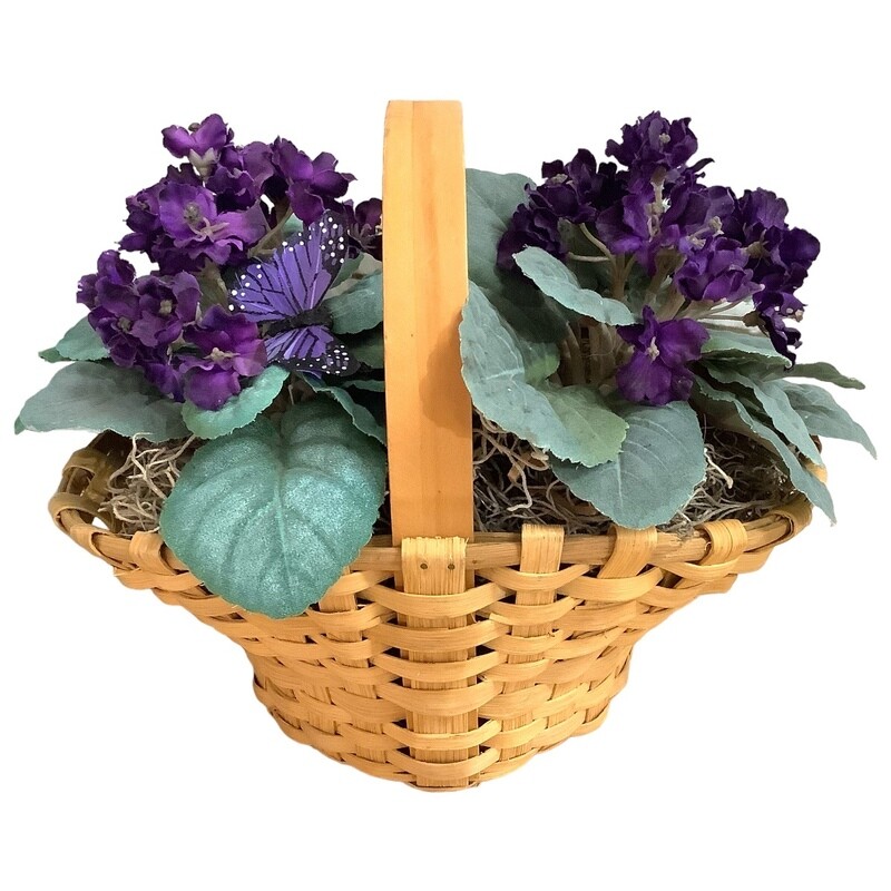 Purple African Violet Basket