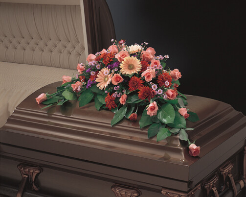 Crescent Shaped Casket Spray