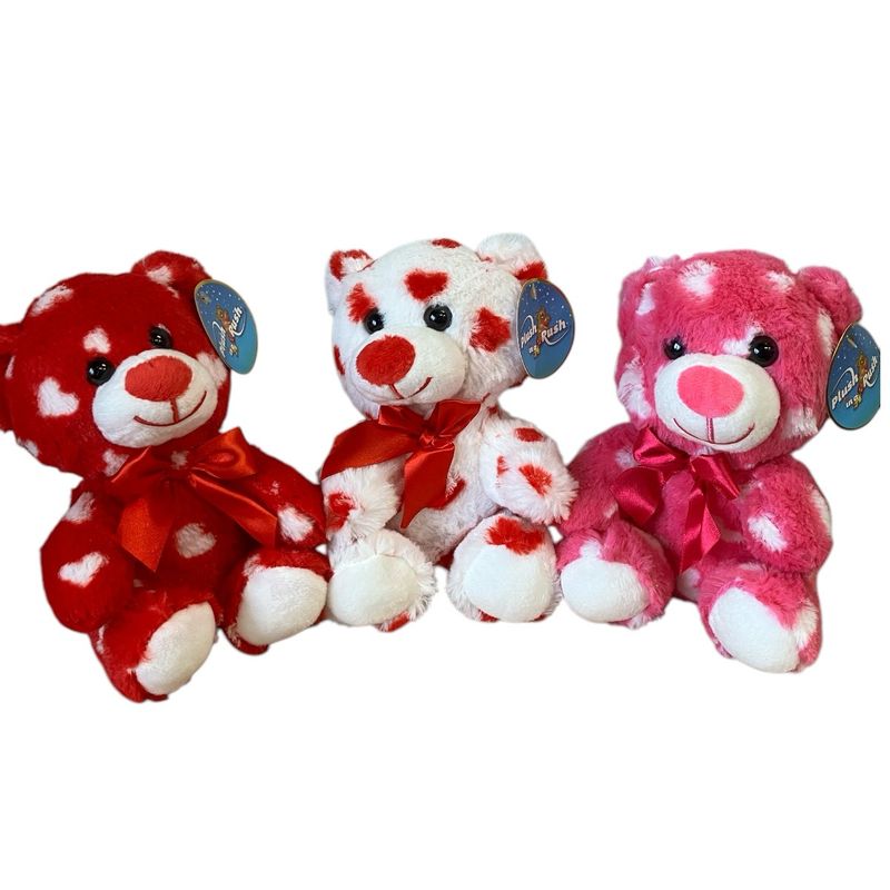 7.5&quot; Heart Print Bear