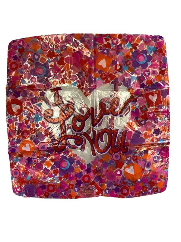 I Love You Square Clear Balloon