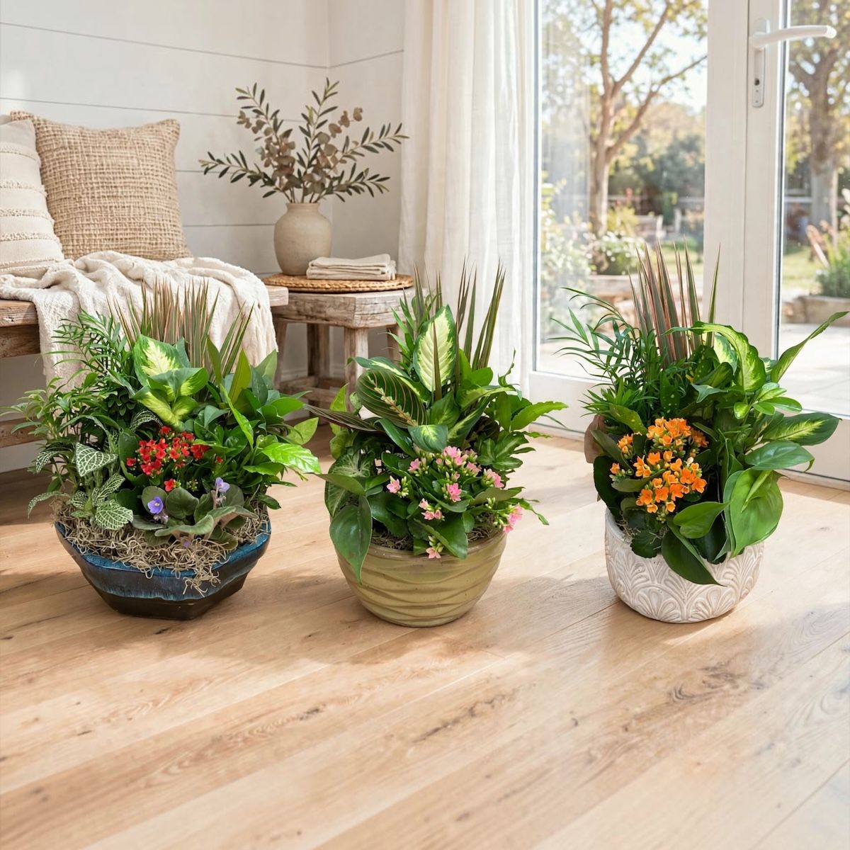 Ceramic Dish Garden - Live Indoor Plants