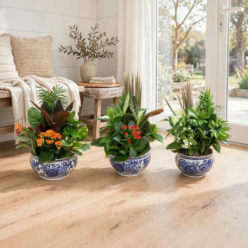 Delft Blue Ceramic Dish Garden Planter
