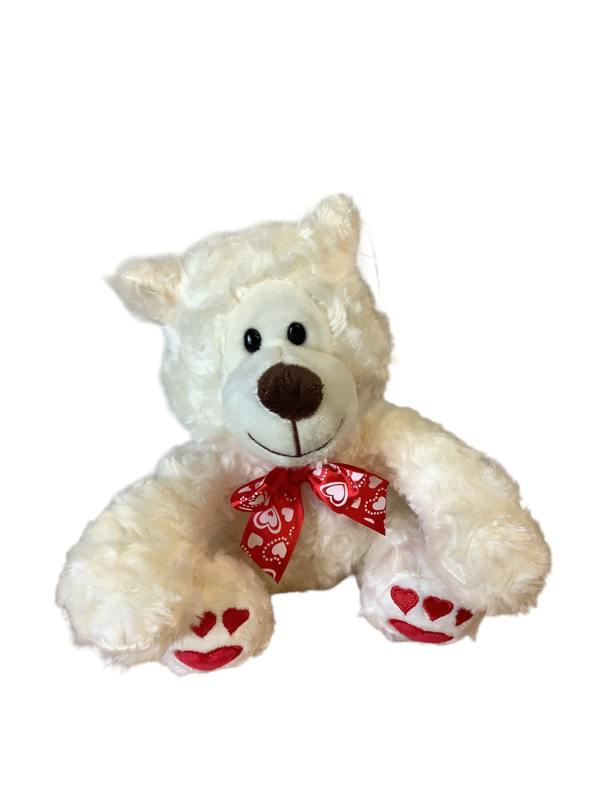 8" Paw Print Heart Bear
