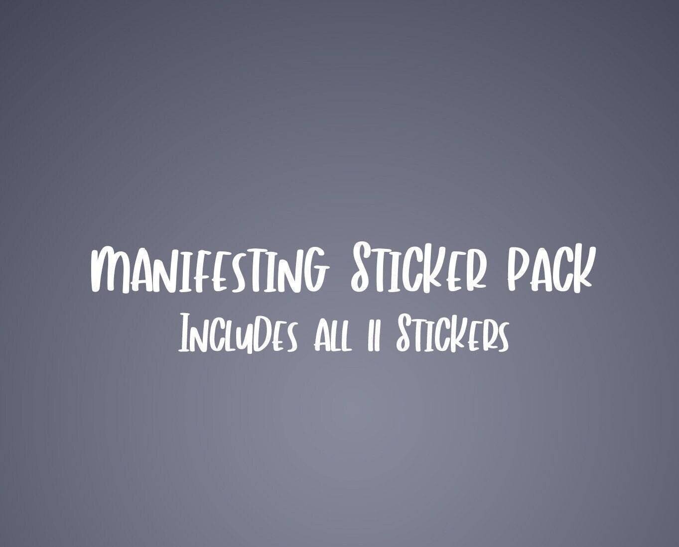 Manifesting Decal *Sticker* Pack Includes all 11 Manifesting Stickers in Photo (all approx. 5 inches)