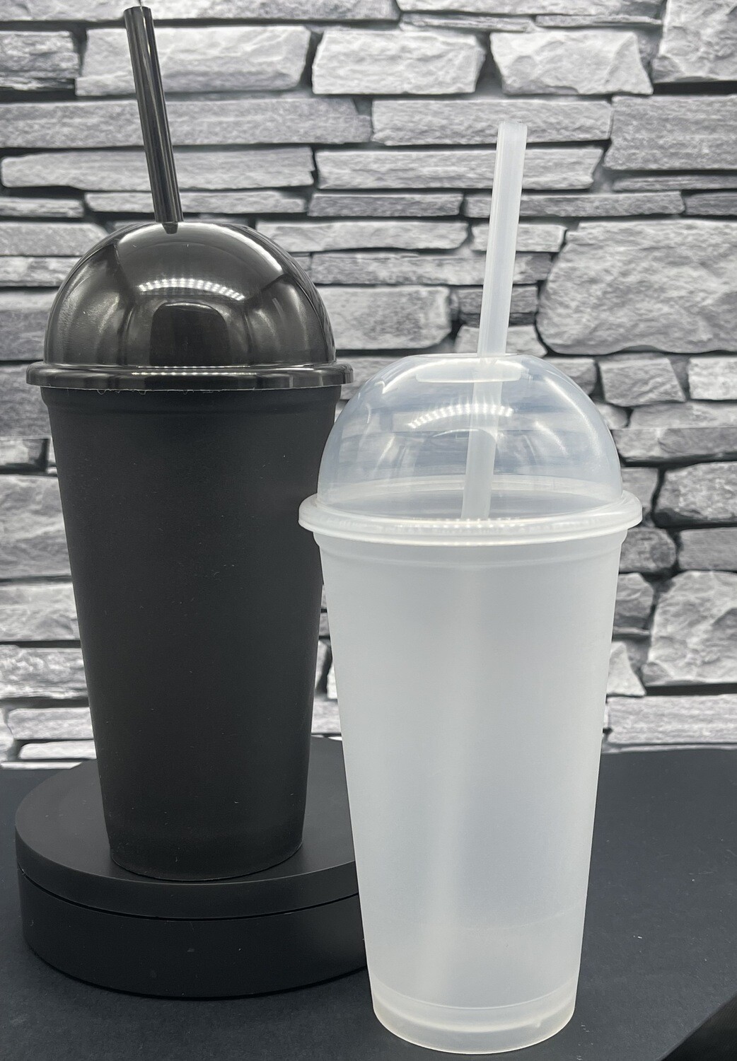 16oz Glass Tumblers with dome lid