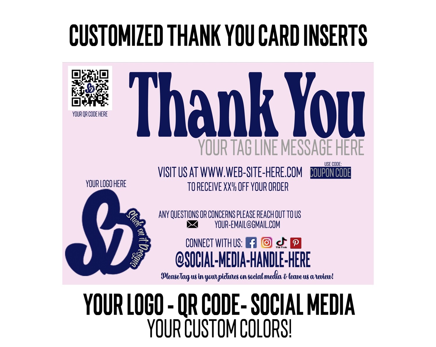 Customized Thank You Card Inserts for Packaging
