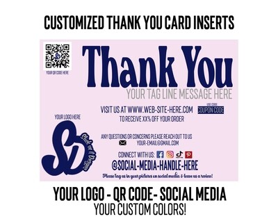 Customized Thank You Card Inserts for Packaging