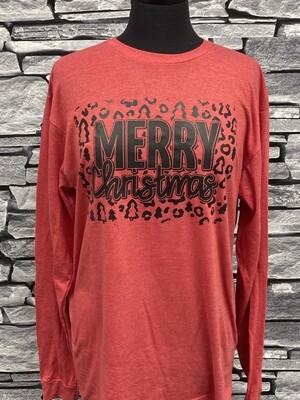 Merry Christmas Leopard Tree Print Shirt