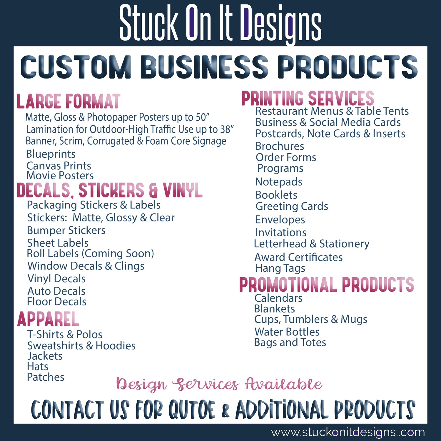 Custom Business Products Quote