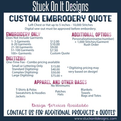 Custom Embroidery Quote