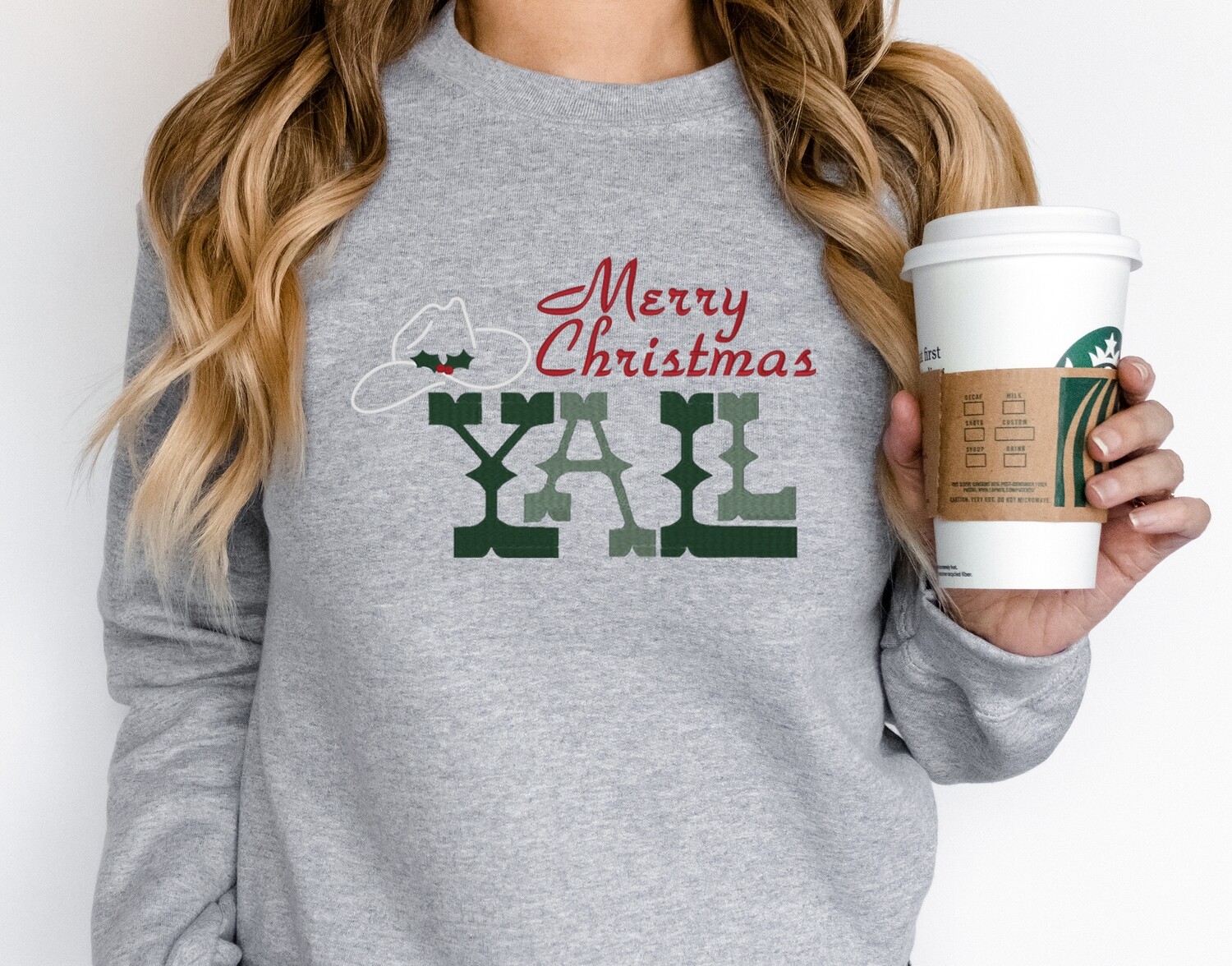 Embroidered Merry Christmas Y&#39;all Western Holiday Shirt~ Unisex