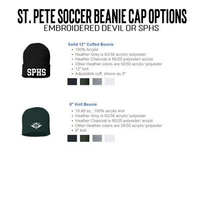 St. Pete High Soccer Embroidered Beanies